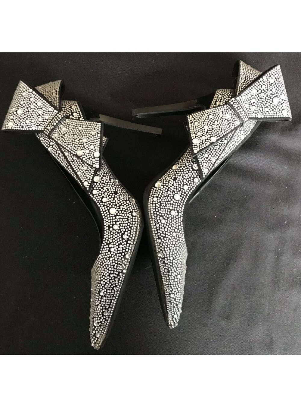 INC International Concepts Rhinestone Pump Heels in Silver / Black, Size 8 - Picture 7 of 11
